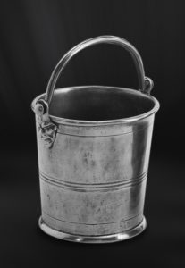 Secchiello per cubetti di ghiaccio glacette per mignon in peltro con manico (Art.316)
