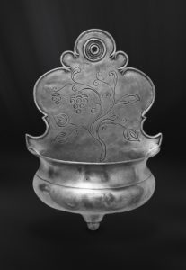 Acquasantiera portafiori in peltro (Art.387)