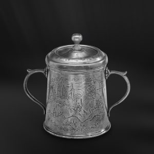 Barattolo antico in peltro con manici (Art.391)