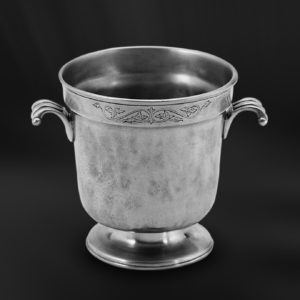 Secchiello per cubetti di ghiaccio glacette per mignon in peltro con manici (Art.445)