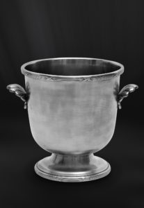 Secchiello per cubetti di ghiaccio glacette per mignon in peltro con manici (Art.788)