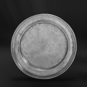 Sottopiatto segnaposto sotto piatti antico in peltro (Art.294)