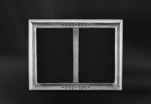 Cornice portafoto doppia coppia in peltro (Art.672)