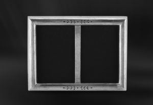 Cornice portafoto doppia coppia in peltro (Art.673)