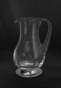Brocca in peltro e cristallo (Art.737)