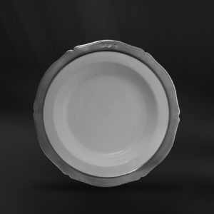 Piatto fondo fondina in ceramica e peltro Viviana (Art.791)