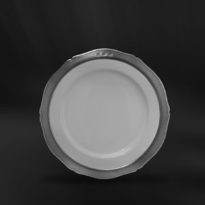 Piatto dessert frutta in ceramica e peltro Viviana (Art.792)